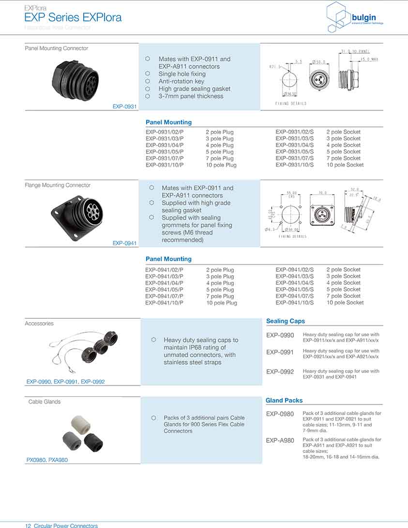 防爆系列连接器EXP-0941规格尺寸 防爆系列连接器EXP-0941规格尺寸
