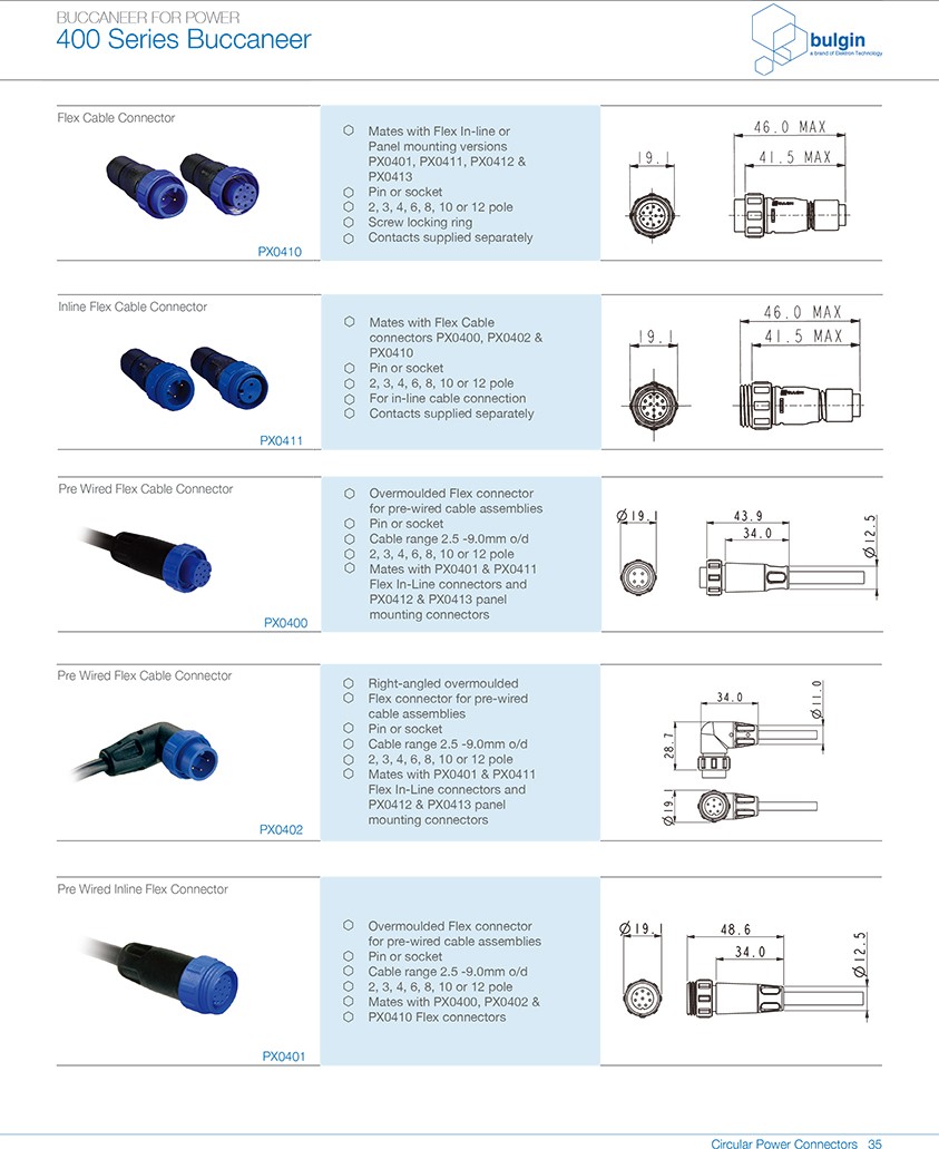 标准线缆连接器PX0400型号 标准线缆连接器PX0400型号