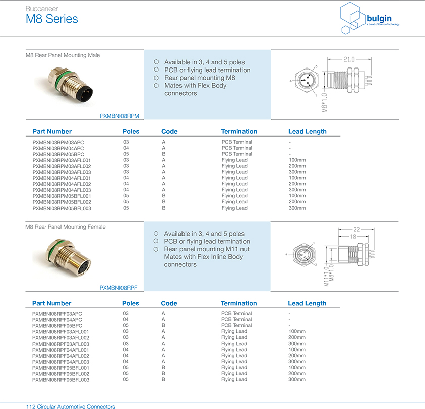 M8型3芯母头面板式选型 M8型3芯母头面板式选型