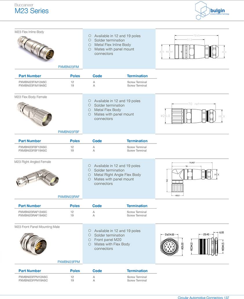 M23 连接器公头焊线式选型 M23 连接器公头焊线式选型