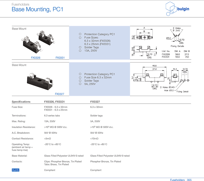 FX0326底座安装保险丝座型号 FX0326底座安装保险丝座型号