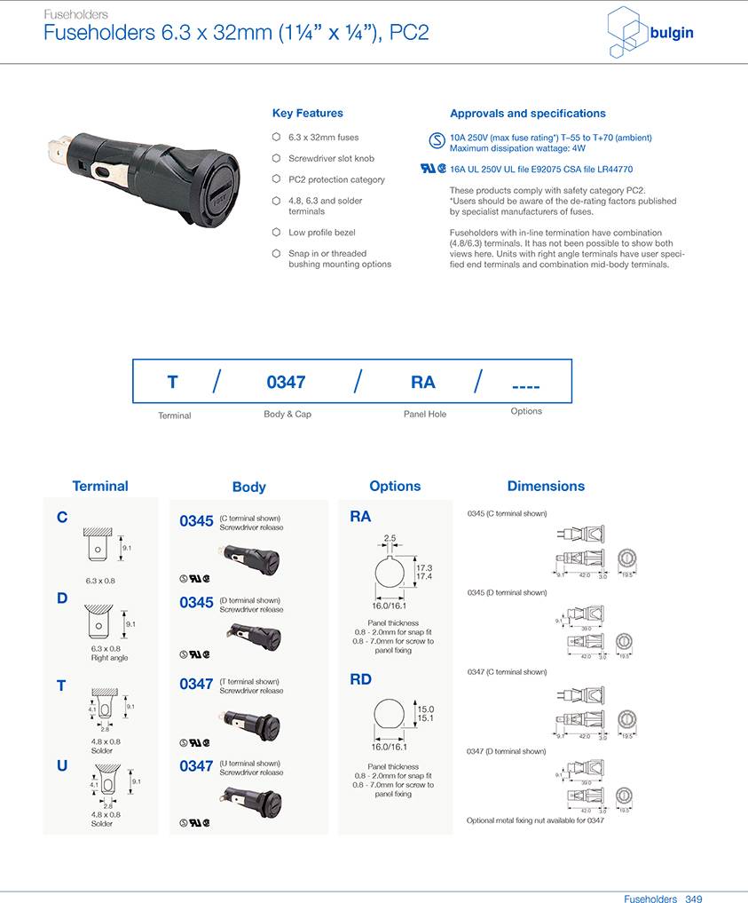 防触电保护类别0345保险丝座选型 防触电保护类别0345保险丝座选型