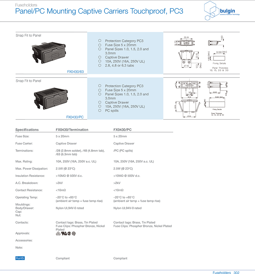 FX0430 保险丝座选型 FX0430 保险丝座选型