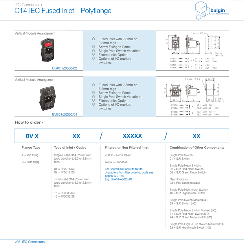 BVA01-Z0000-02垂直电源接入模块选型 BVA01-Z0000-02垂直电源接入模块选型