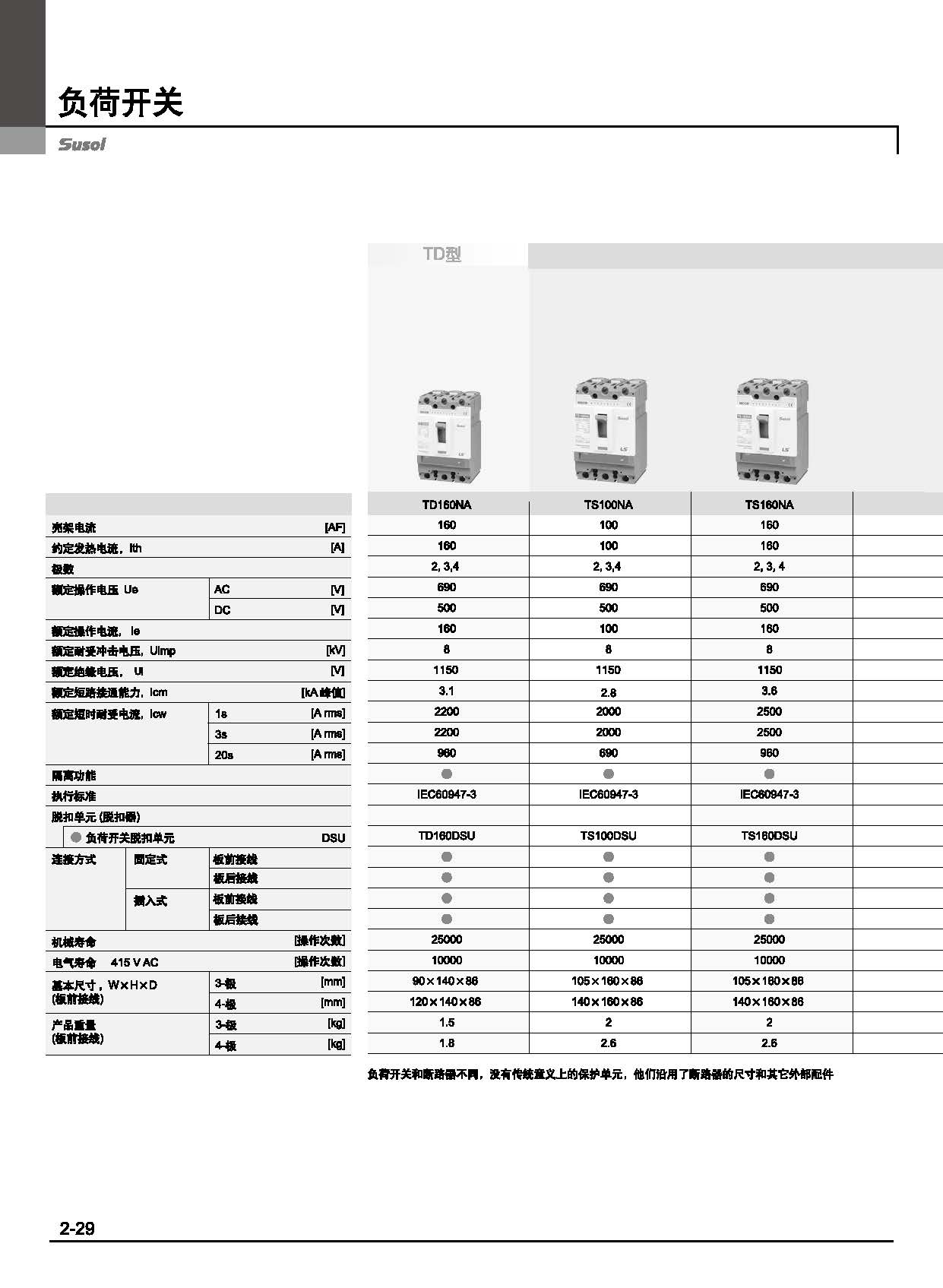 隔离塑断路器TD系列技术手册 隔离塑断路器TD系列技术手册