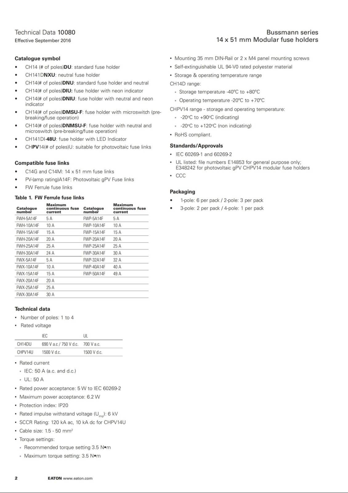 CH141DU系列熔断器座选型 CH141DU系列熔断器座选型